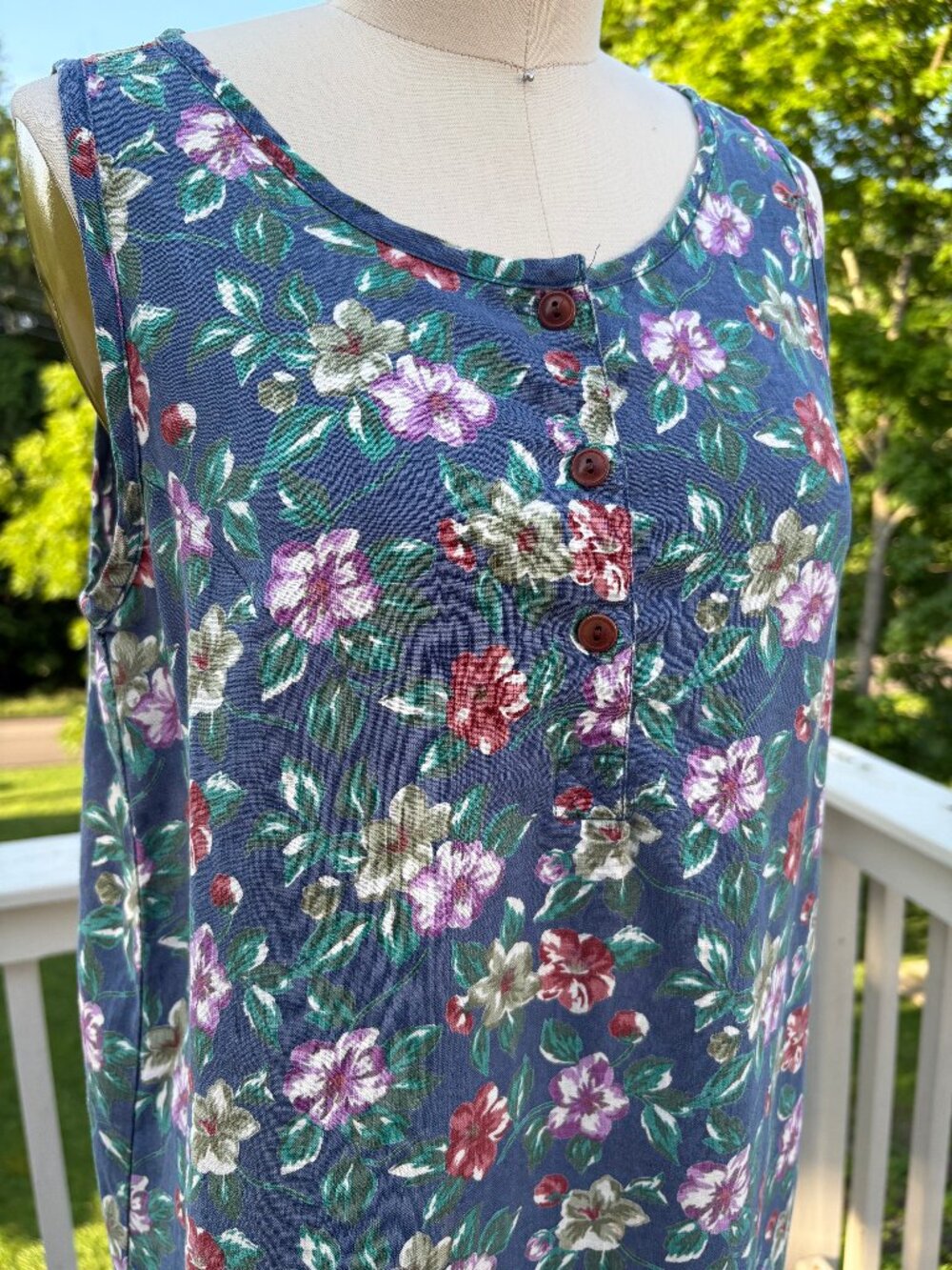 Vintage GAP 100% Linen Maxi Dress Small Floral 90s Y2K Cottagecore Dainty - Picture 4 of 9